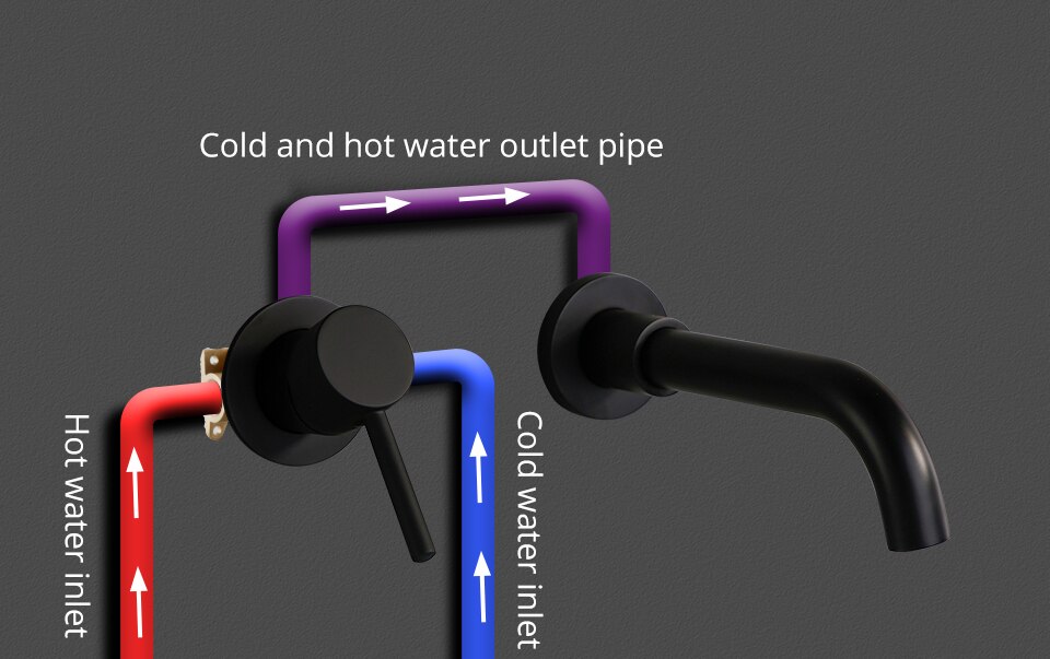 Modern Black Wall-Mounted Single Lever Basin Faucet Modern Black Wall-Mounted Single Lever Basin Faucet