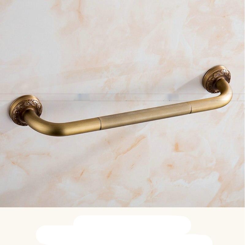 Antique Brushed Brass Bathroom Grab Bars With Texturized Safety Grip