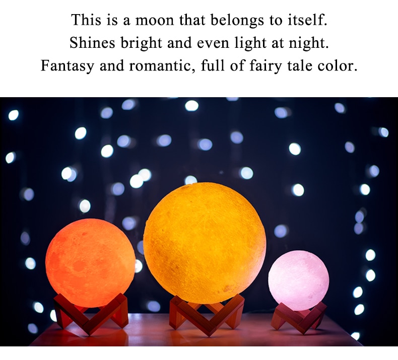 Colorful 3D Moon Night Light Colorful 3D Moon Night Light