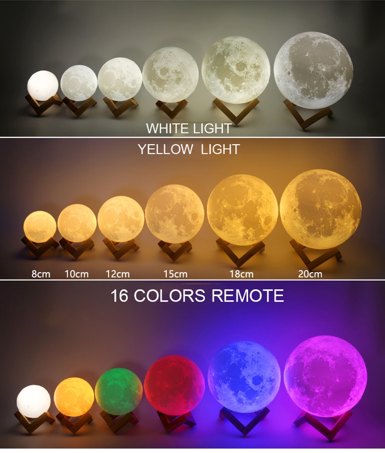 Colorful 3D Moon Night Light Colorful 3D Moon Night Light