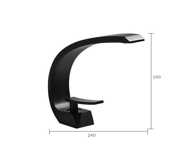 Arc Shaped Black/Gold Single Handle Bathroom Faucet Arc Shaped Black/Gold Single Handle Bathroom Faucet