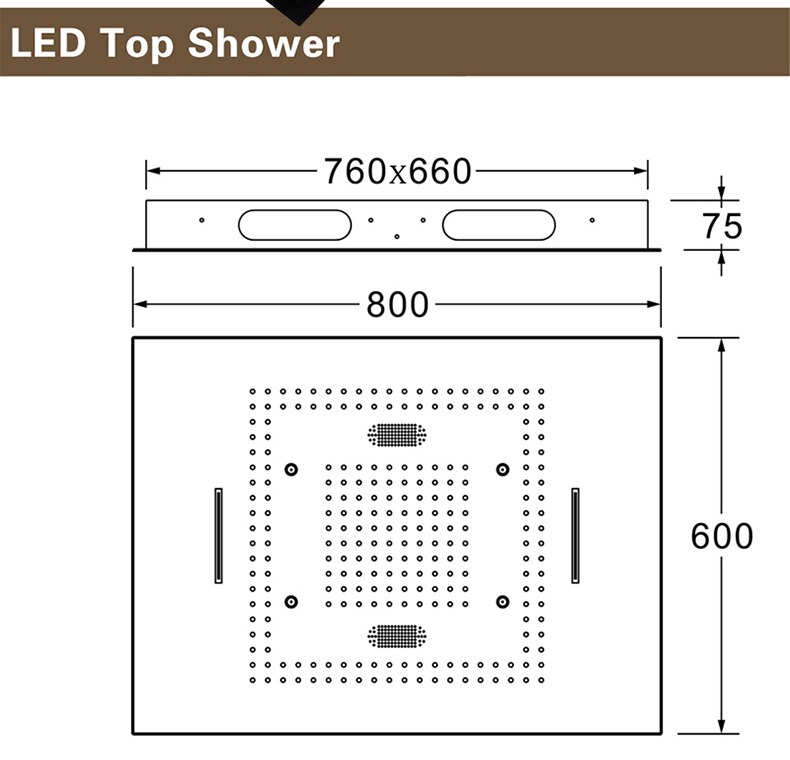 Large Bluetooth Music Rainfall & Mist Showerhead with LED Lights & Built-In Speakers Large Bluetooth Music Rainfall & Mist Showerhead with LED Lights & Built-In Speakers